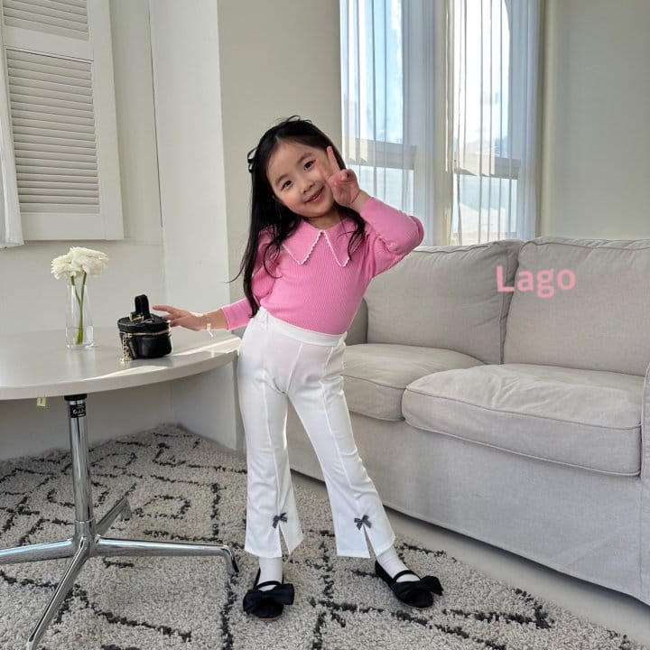 Lago - Korean Children Fashion - #toddlerclothing - Check Ribbon Pants - 7