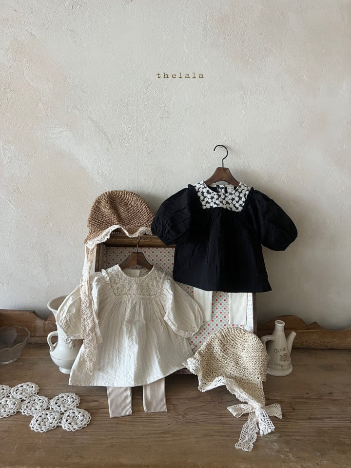Lala - Korean Baby Fashion - #babyoutfit - Lace Latan Bonnet