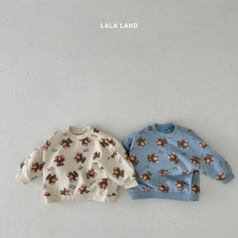 Lalaland - Korean Baby Fashion - #babyclothing - Bebe Sketch Bear Top Bottom Set - 3