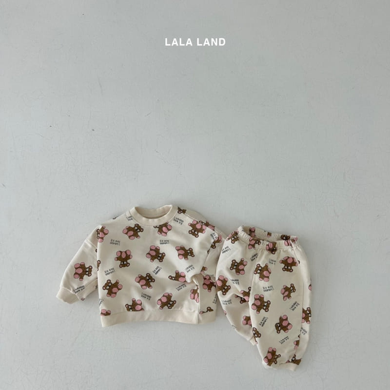 Lalaland - Korean Baby Fashion - #babyfever - Bebe Sketch Bear Top Bottom Set - 5
