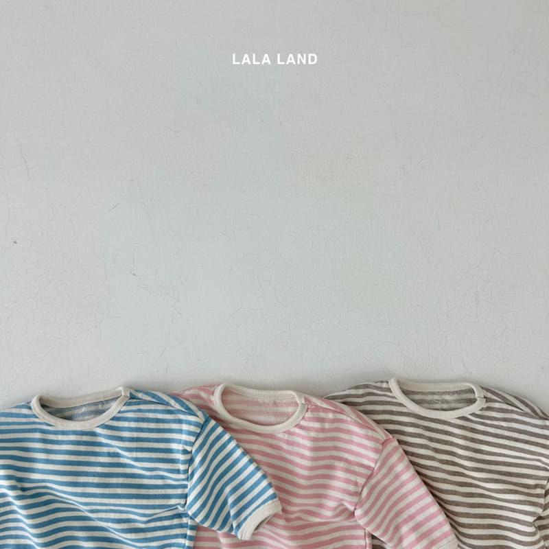 Lalaland - Korean Baby Fashion - #babyootd - Bebe Stripes Piping Sweatshirt - 2