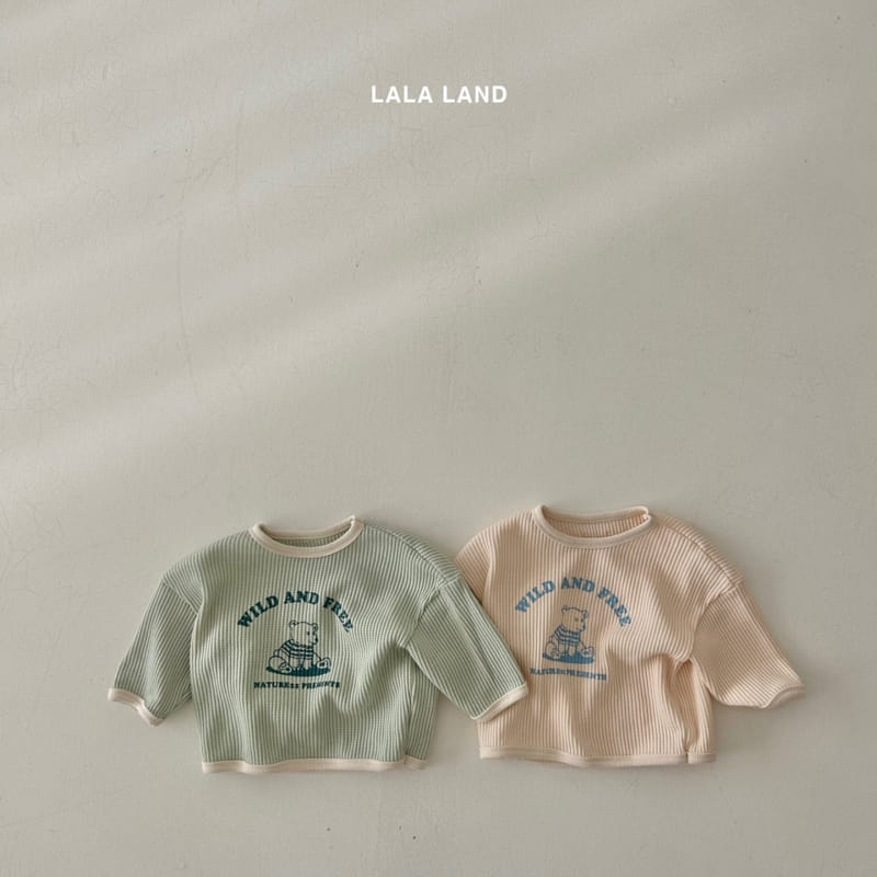Lalaland - Korean Baby Fashion - #babyoutfit - Bebe Waffle Top Bottom Set - 6