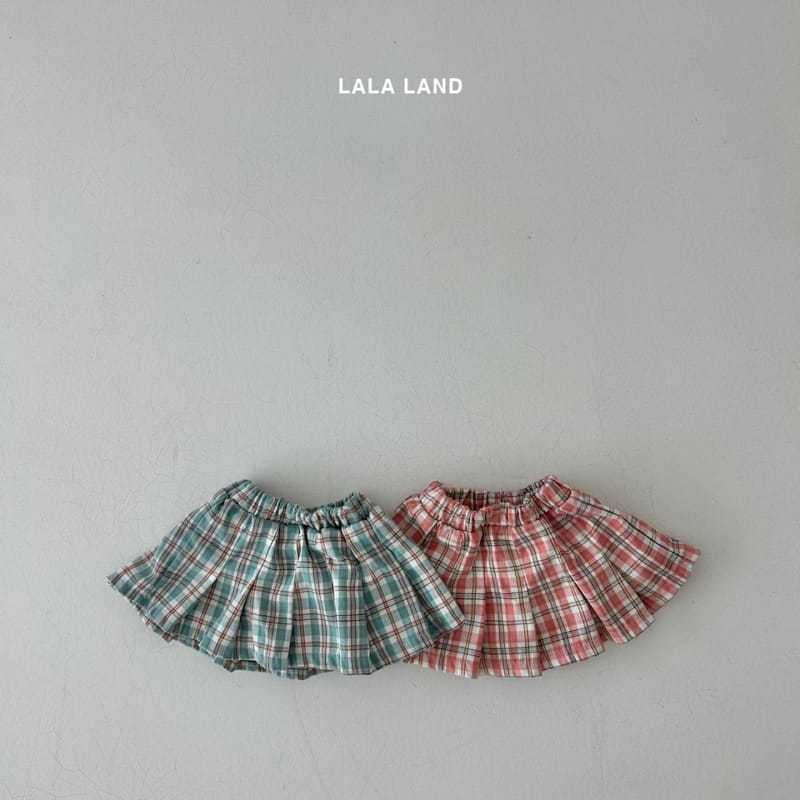 Lalaland - Korean Children Fashion - #kidzfashiontrend - Double Check Wrinkle Skirt - 4