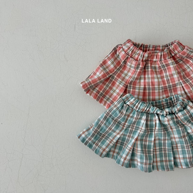 Lalaland - Korean Children Fashion - #kidzfashiontrend - Double Check Wrinkle Skirt - 3