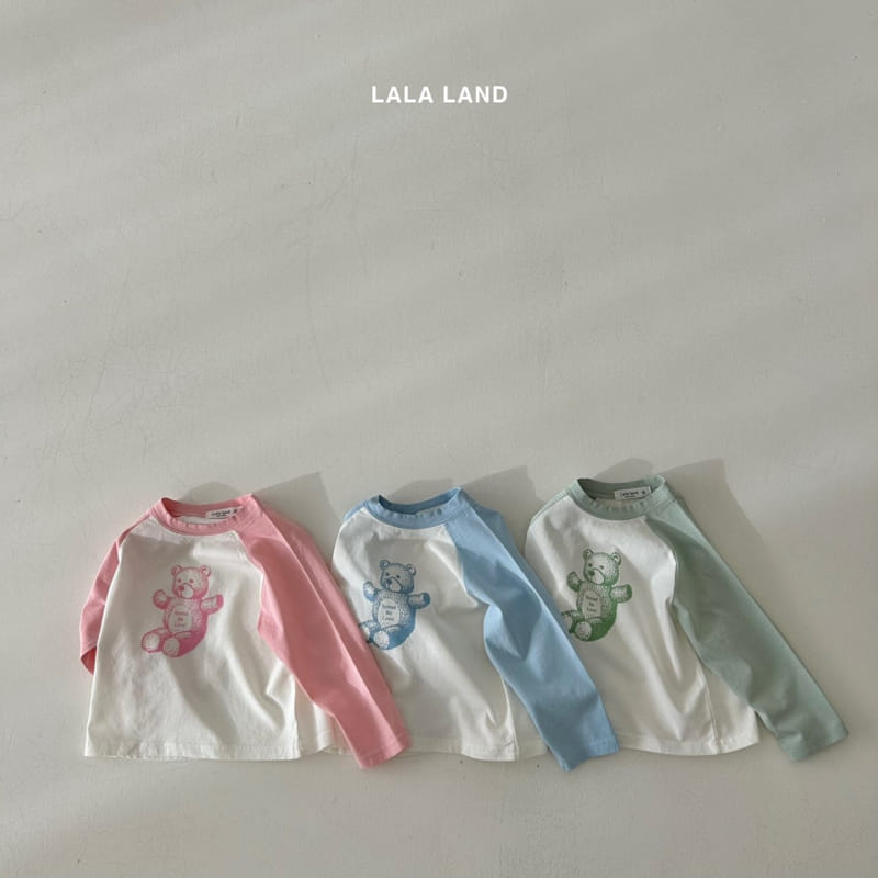 Lalaland - Korean Children Fashion - #toddlerclothing - Bear Raglan Tee - 3