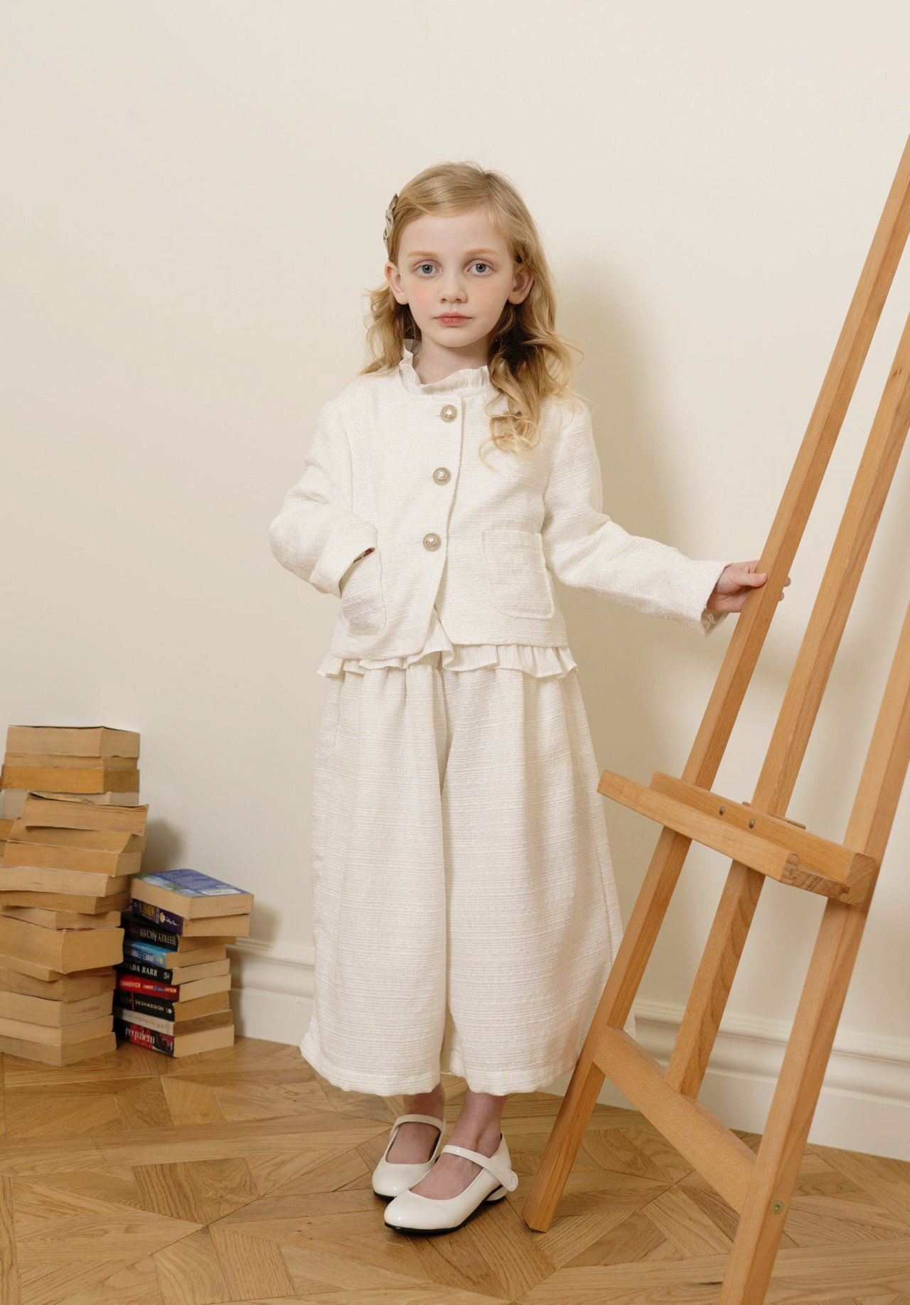 Le Bev - Korean Children Fashion - #kidsshorts - Gold Twid Pants - 3