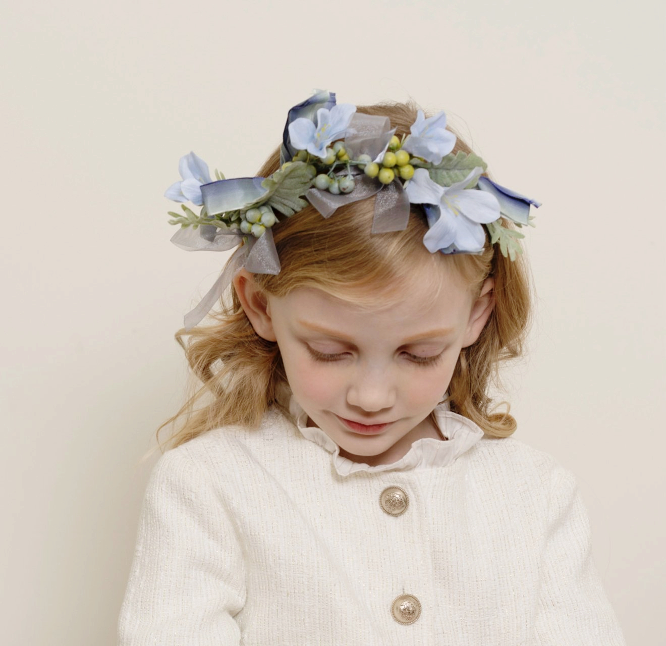 Le Bev - Korean Children Fashion - #kidsshorts - Blue Garden Hairband - 2