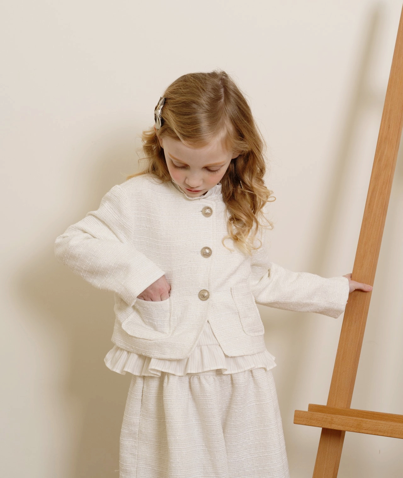 Le Bev - Korean Children Fashion - #littlefashionista - Gold Twid Jacket - 11
