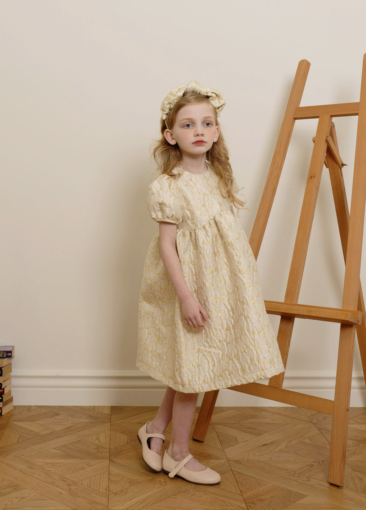 Le Bev - Korean Children Fashion - #minifashionista - Entic Gold Flower Hairband - 2