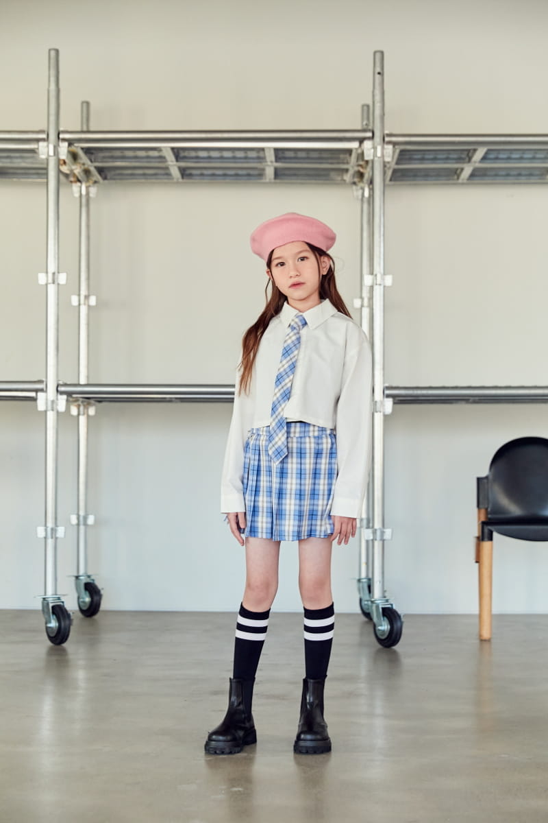 Lilas - Korean Children Fashion - #prettylittlegirls - Check Wrinkle Skirt - 4