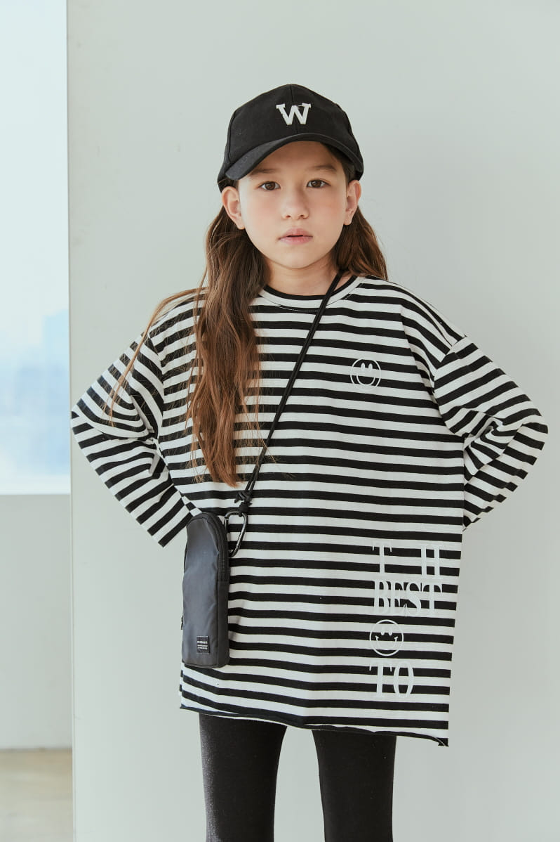 Lilas - Korean Children Fashion - #kidsstore - Initial Stripes Long Tee - 3