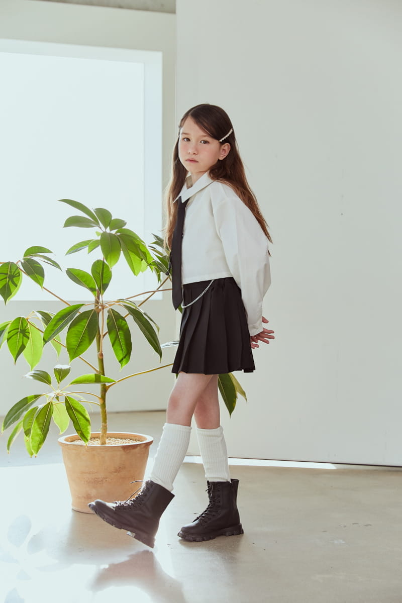 Lilas - Korean Children Fashion - #littlefashionista - Chain Wrinkle Skirt