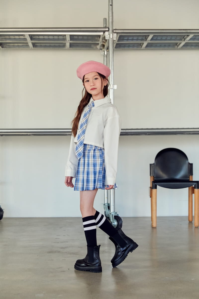 Lilas - Korean Children Fashion - #prettylittlegirls - Check Wrinkle Skirt - 3