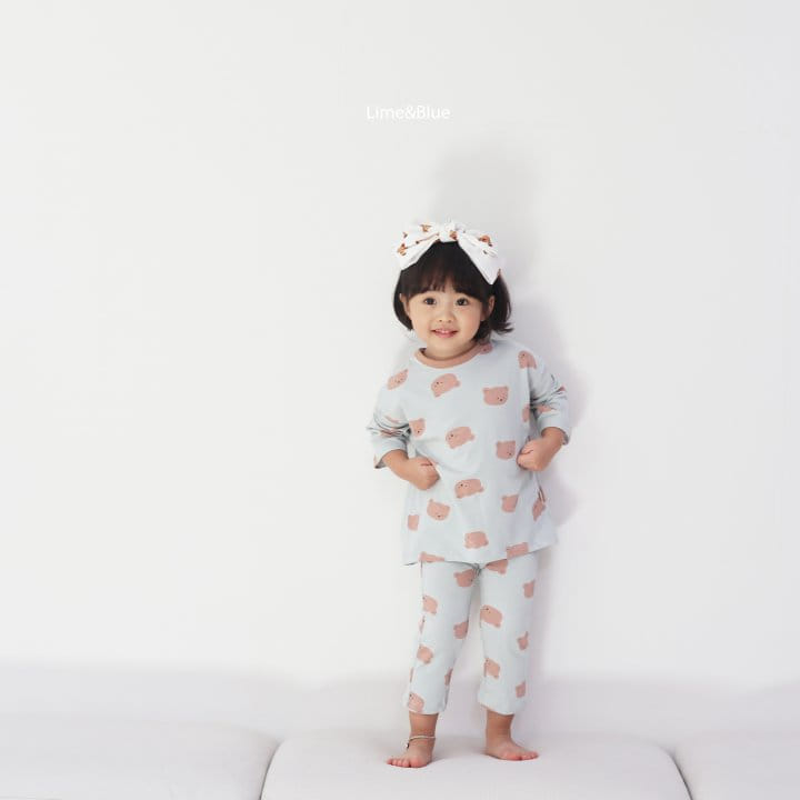 Lime & Blue - Korean Children Fashion - #Kfashion4kids - Bear Easywear - 8
