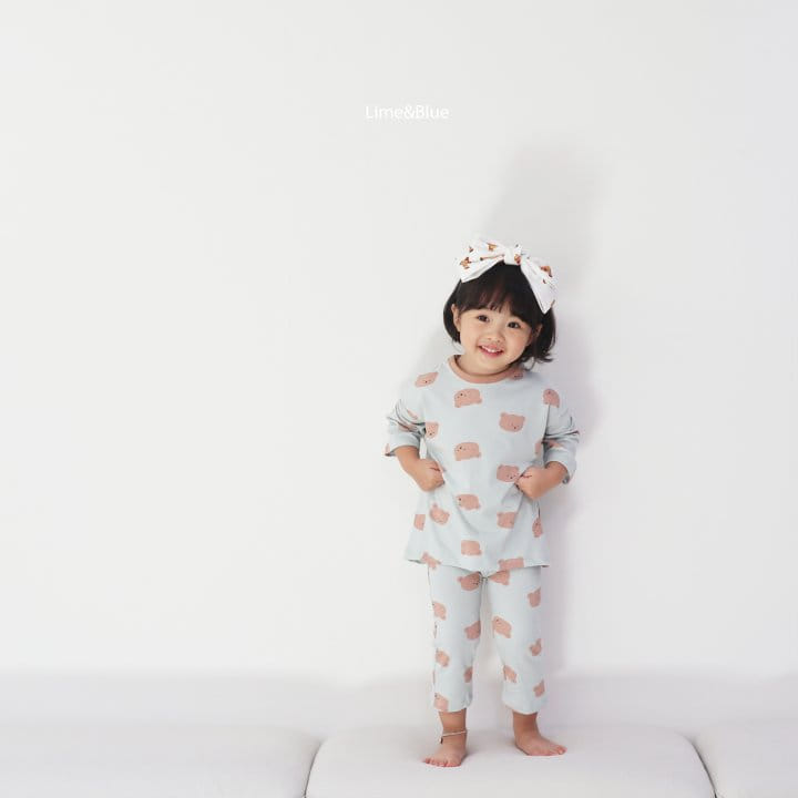 Lime & Blue - Korean Children Fashion - #littlefashionista - Bear Easywear - 9