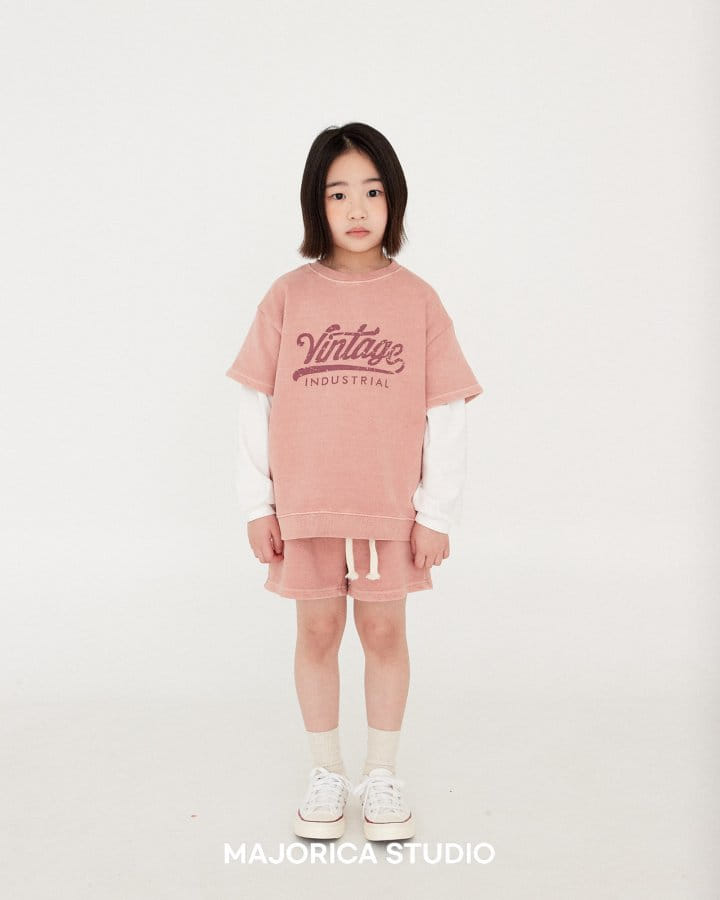 Majorica - Korean Children Fashion - #kidsstore - Vintage Pigment Top Bottom Set - 2