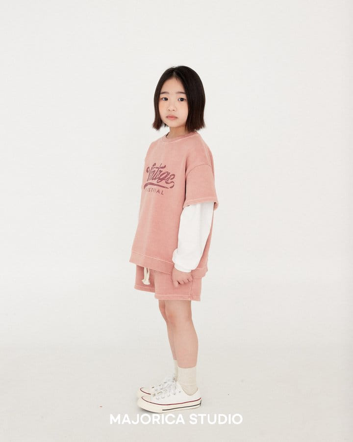 Majorica - Korean Children Fashion - #kidzfashiontrend - Vintage Pigment Top Bottom Set - 3