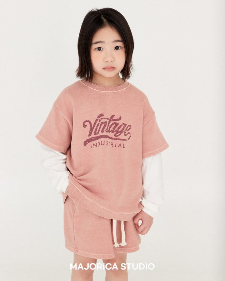 Majorica - Korean Children Fashion - #littlefashionista - Vintage Pigment Top Bottom Set - 5