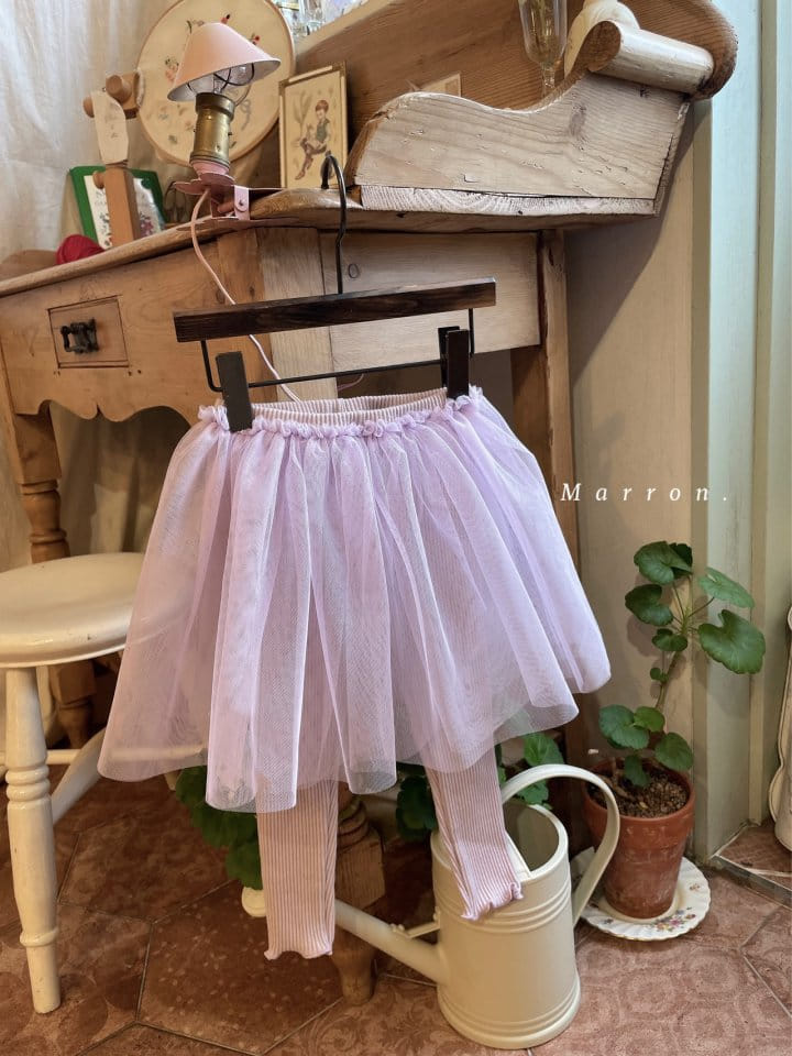 Marron Kid - Korean Children Fashion - #littlefashionista - Tutu Leggings - 6