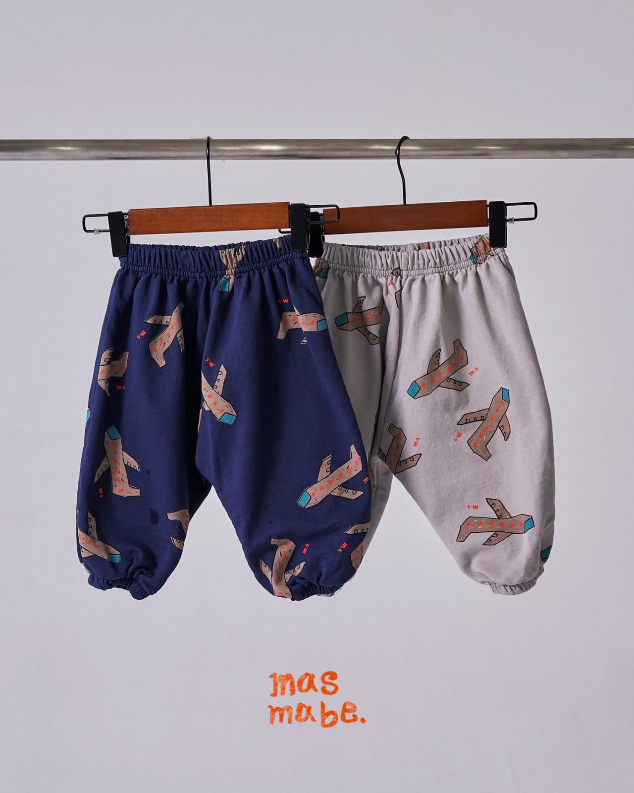 Masmabe - Korean Baby Fashion - #babyootd - Airplane Friends Top Bottom Set