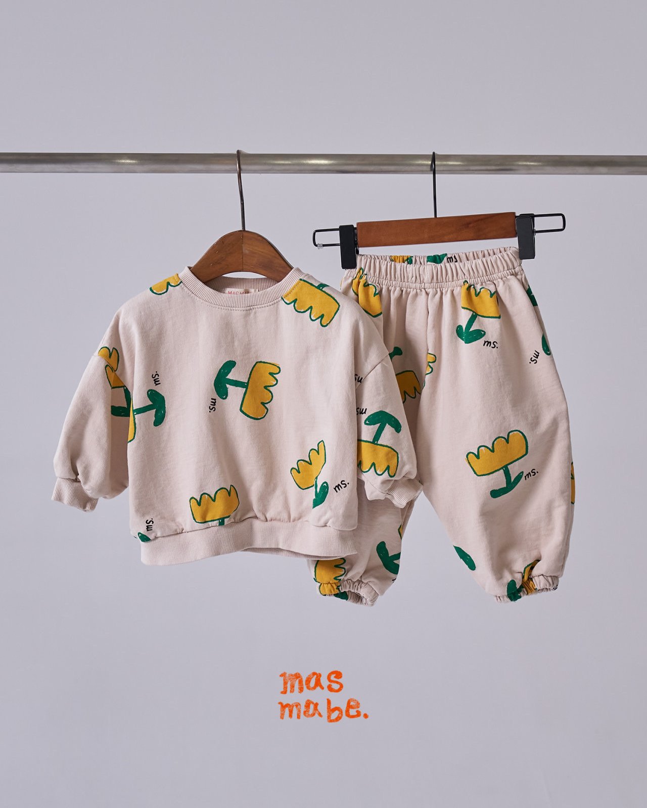 Masmabe - Korean Baby Fashion - #babyoutfit - Yellow Tulip Top Bottom Set - 4