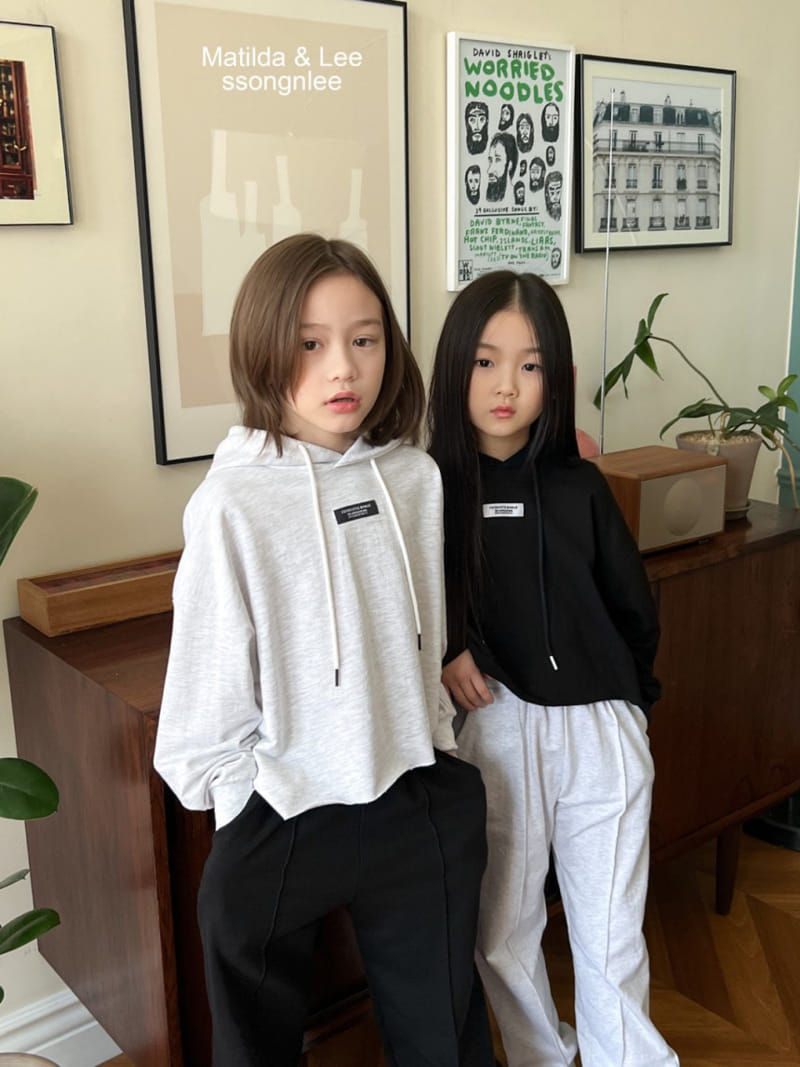 Matilda & Lee - Korean Children Fashion - #childrensboutique - Label Crop Hoody - 10