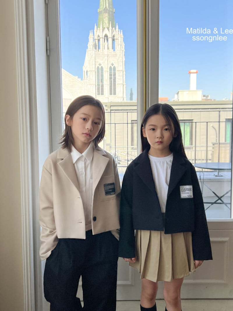 Matilda & Lee - Korean Children Fashion - #littlefashionista - Crop Label Jacket - 2