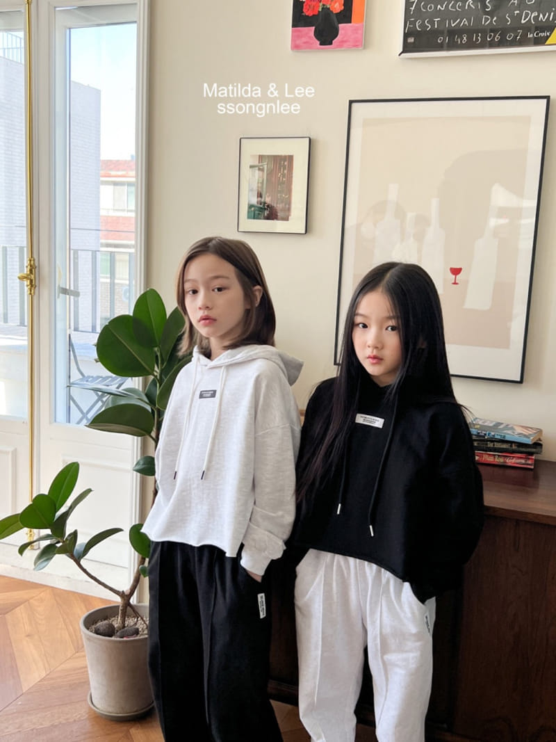 Matilda & Lee - Korean Children Fashion - #todddlerfashion - Label Crop Hoody - 6