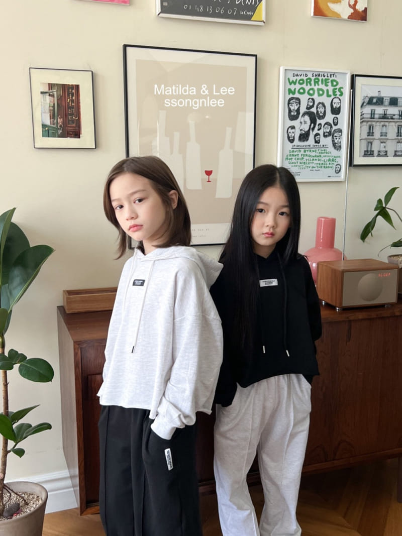 Matilda & Lee - Korean Children Fashion - #toddlerclothing - Label Crop Hoody - 7