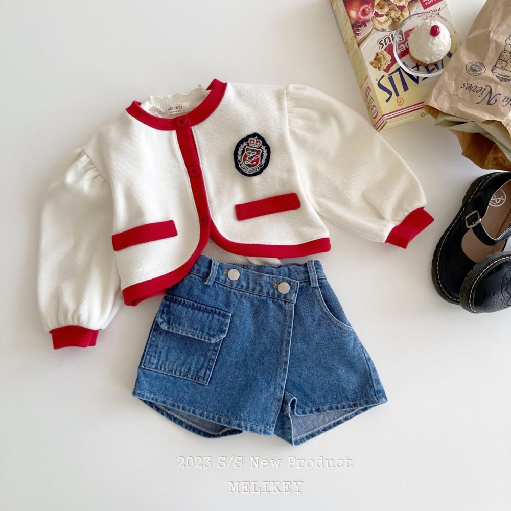 Melikey - Korean Children Fashion - #Kfashion4kids - Color Bolero Cardigan With Wapen - 8