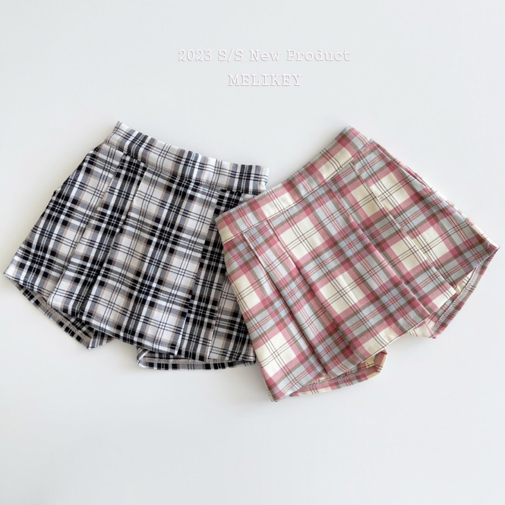 Melikey - Korean Children Fashion - #Kfashion4kids - Sprinf Check Skirt Shorts