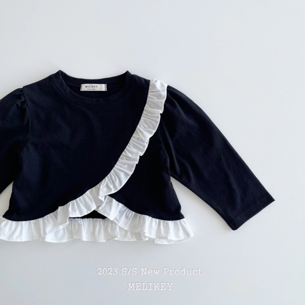 Melikey - Korean Children Fashion - #designkidswear - Cros Frill Tee - 3