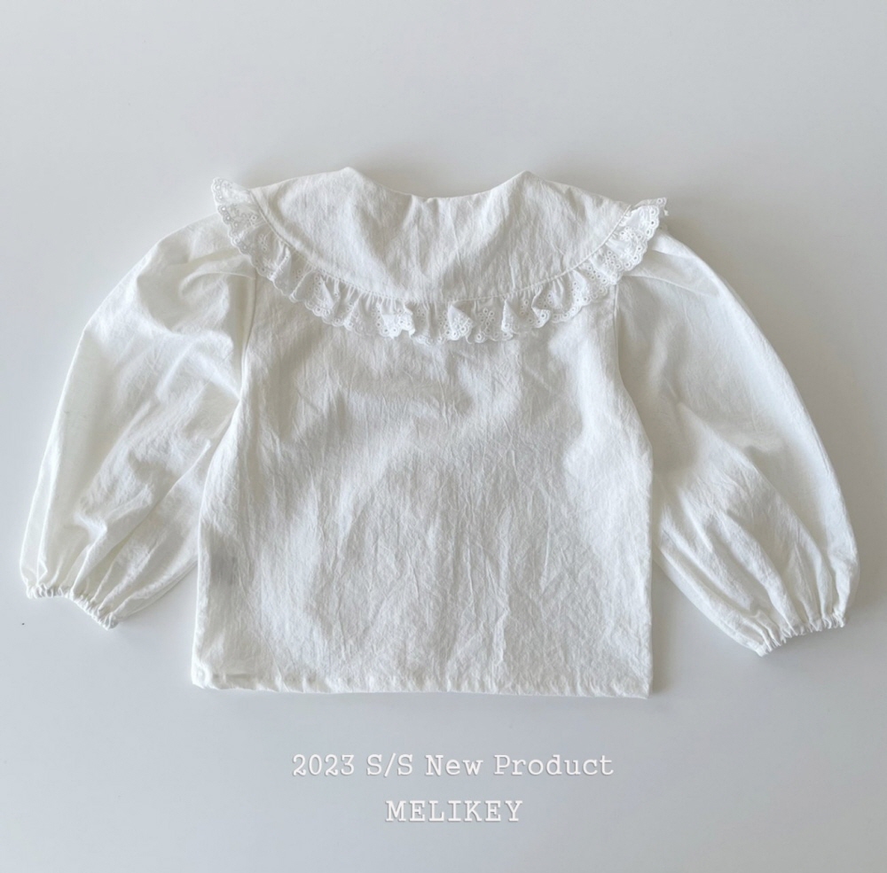Melikey - Korean Children Fashion - #discoveringself - Basic Lace Frill Blouse - 2