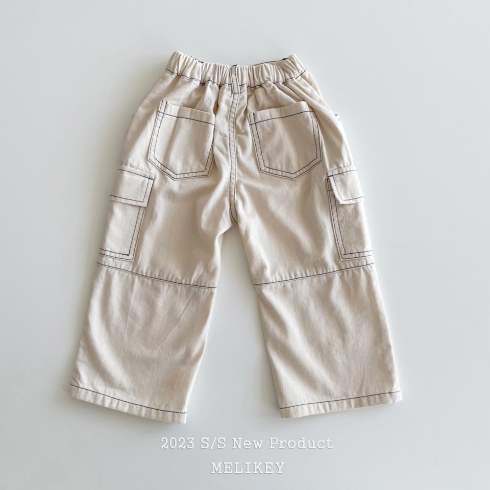 Melikey - Korean Children Fashion - #kidsstore - Stitch Pants Cream