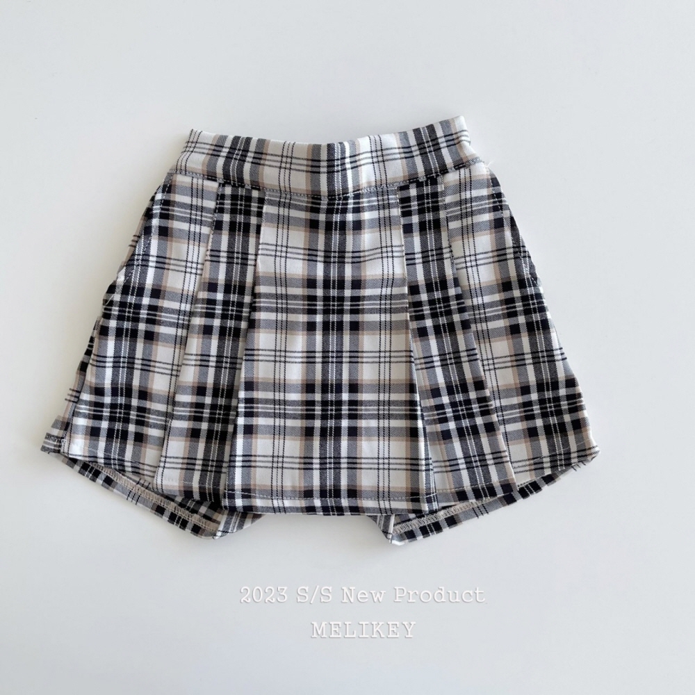 Melikey - Korean Children Fashion - #littlefashionista - Sprinf Check Skirt Shorts - 2