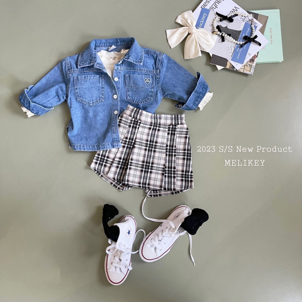 Melikey - Korean Children Fashion - #toddlerclothing - Sprinf Check Skirt Shorts - 7
