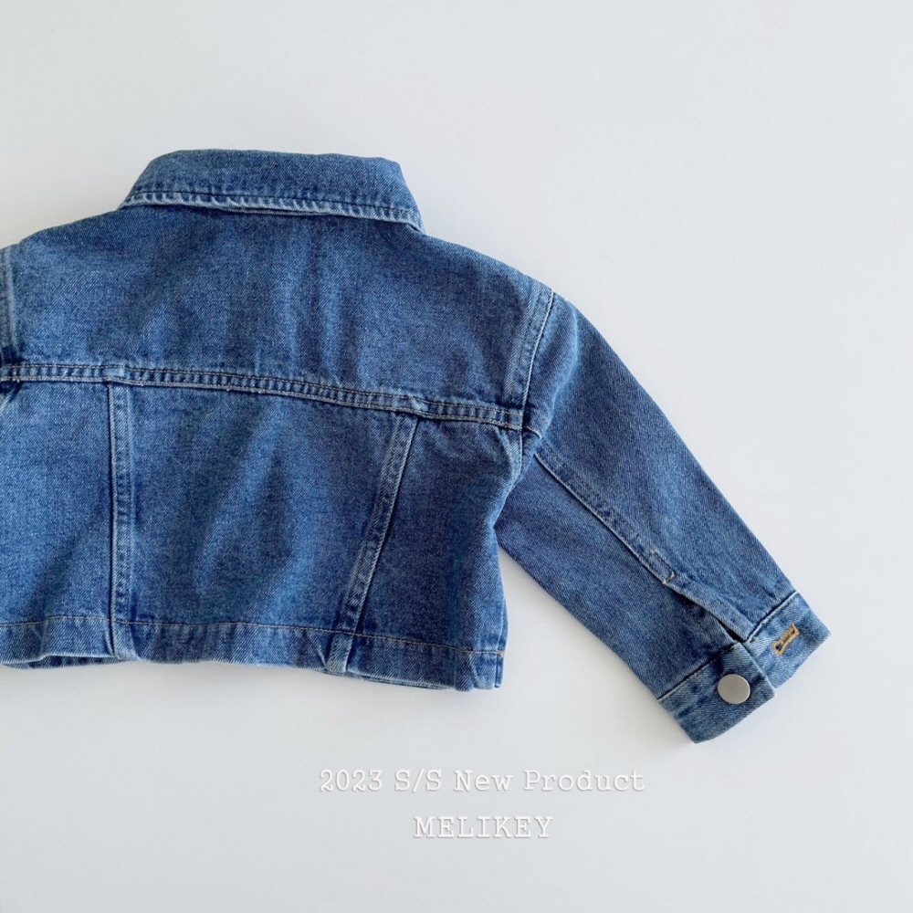 Melikey - Korean Children Fashion - #toddlerclothing - Denimm Bolero Jacket Denim - 3
