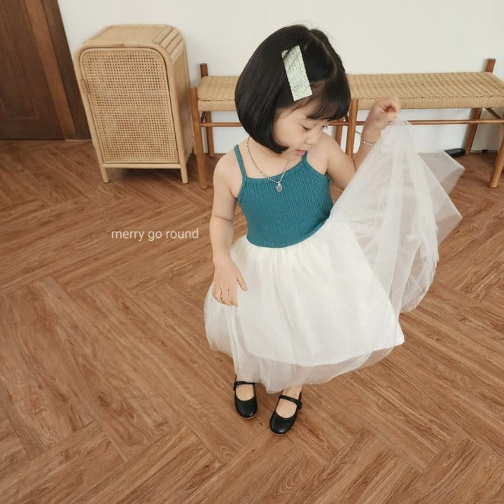Merry Go Round - Korean Children Fashion - #childofig - Sleeveless Mesh One-piece - 2
