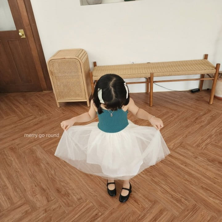 Merry Go Round - Korean Children Fashion - #childrensboutique - Sleeveless Mesh One-piece - 3