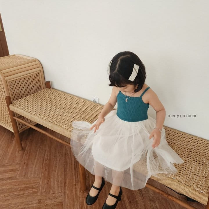 Merry Go Round - Korean Children Fashion - #childrensboutique - Sleeveless Mesh One-piece - 4