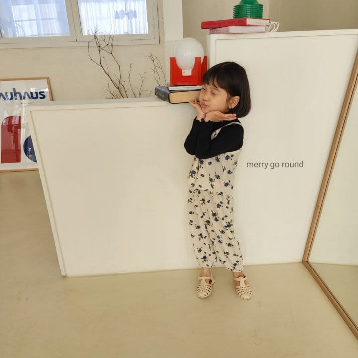 Merry Go Round - Korean Children Fashion - #fashionkids - Berry Sleeveless Top Bottom Set - 3