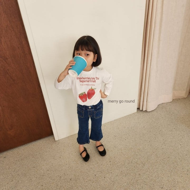 Merry Go Round - Korean Children Fashion - #kidsshorts - Strawberry Tee - 5