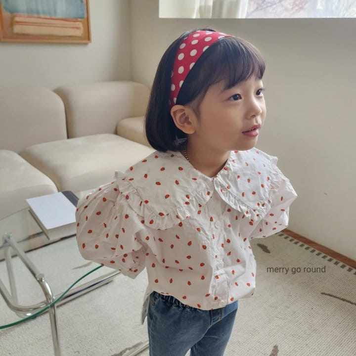 Merry Go Round - Korean Children Fashion - #kidsstore - Frill Collar Blouse - 5
