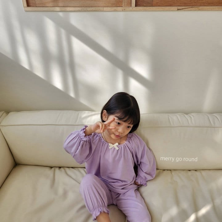 Merry Go Round - Korean Children Fashion - #minifashionista - Ribbon Pajama Set