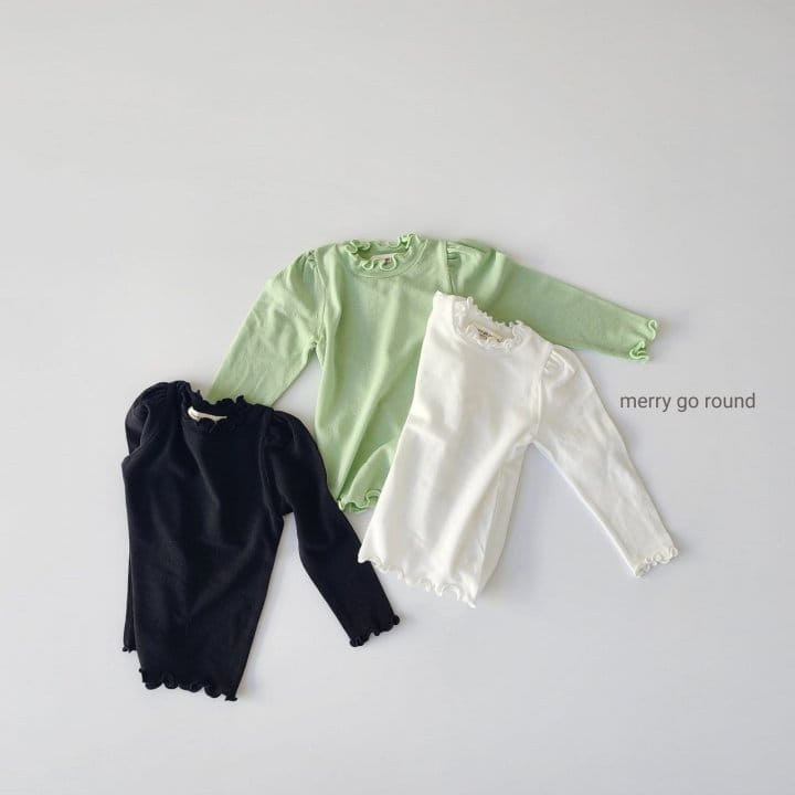 Merry Go Round - Korean Children Fashion - #prettylittlegirls - Shirring Terry Tee - 12