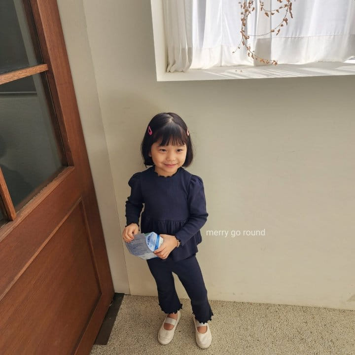 Merry Go Round - Korean Children Fashion - #prettylittlegirls - Rib Top Bottom Set - 5