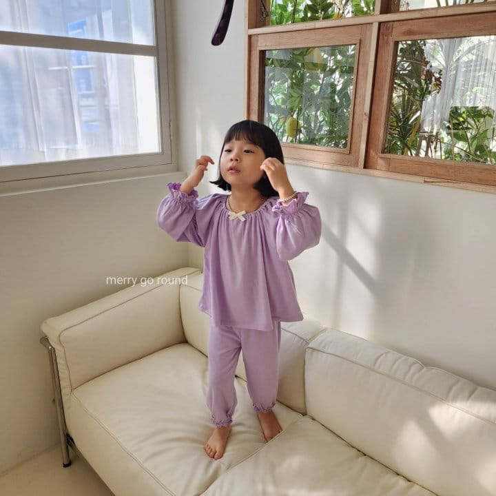 Merry Go Round - Korean Children Fashion - #prettylittlegirls - Ribbon Pajama Set - 2