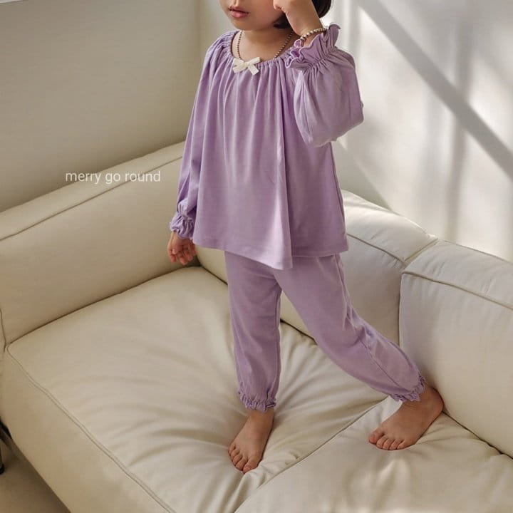Merry Go Round - Korean Children Fashion - #todddlerfashion - Ribbon Pajama Set - 3