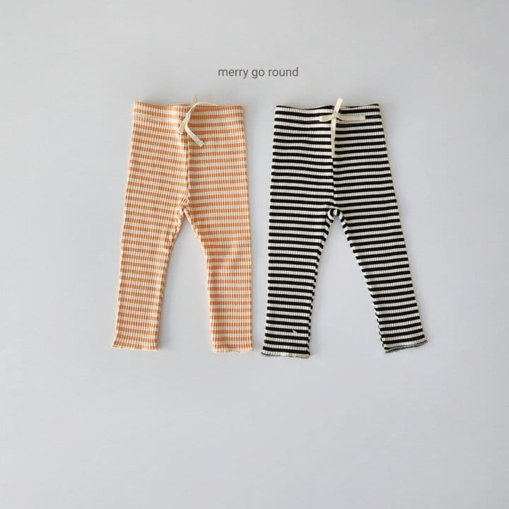 Merry Go Round - Korean Children Fashion - #toddlerclothing - Stripes Leggings - 6