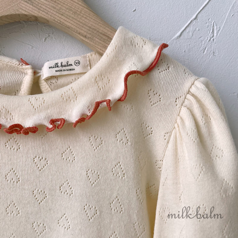 Milk Balm - Korean Children Fashion - #kidzfashiontrend - Milk Eyelet Tee - 12